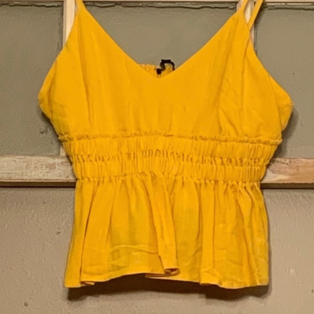 Shinestar Yellow Cropped Tank